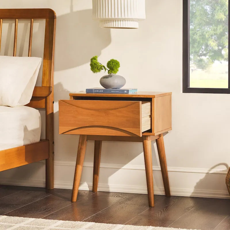 Middlebrook Designs Mid-Century Curved-Drawer Nightstand
