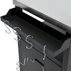 Isla de cocina exterior con encimera de acero inoxidable, mesa para parrilla de metal con gabinete de almacenamiento - N/A