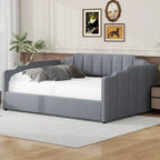 Canapé tapizado con almacenaje inferior, tamaño completo, beige