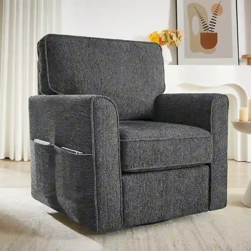 Sillón giratorio de barril con apoyabrazos 360