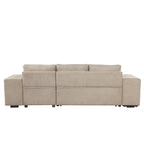 Sofá seccional moderno en L de 3 plazas y reversible, sofá cama extraíble con chaise longue de almacenamiento