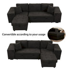 Sofá seccional moderno en L de 3 plazas y reversible, sofá cama extraíble con chaise longue de almacenamiento