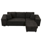 Sofá seccional moderno en L de 3 plazas y reversible, sofá cama extraíble con chaise longue de almacenamiento
