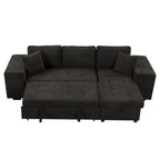 Sofá seccional moderno en L de 3 plazas y reversible, sofá cama extraíble con chaise longue de almacenamiento