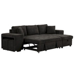 Sofá seccional moderno en L de 3 plazas y reversible, sofá cama extraíble con chaise longue de almacenamiento