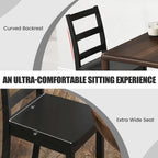 Sillas de comedor sin brazos, de respaldo de escalera y patas de madera maciza