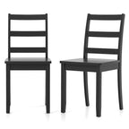 Sillas de comedor sin brazos, de respaldo de escalera y patas de madera maciza