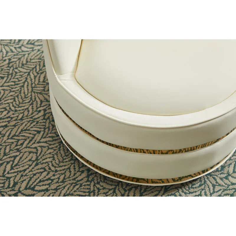 Sillón giratorio, sillón decorativo giratorio 360, sillón club de piel sintética tipo barril, sillón individual acolchado