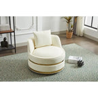 Sillón giratorio, sillón decorativo giratorio 360, sillón club de piel sintética tipo barril, sillón individual acolchado