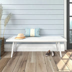 Plank and Beam Mid Century Double Wood Entryway Bench - 56.3 L x 16.5 W x 17.5 H