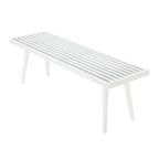 Banco doble de entrada de madera de mediados de siglo - 56.3 L x 16.5 W x 17.5 H
