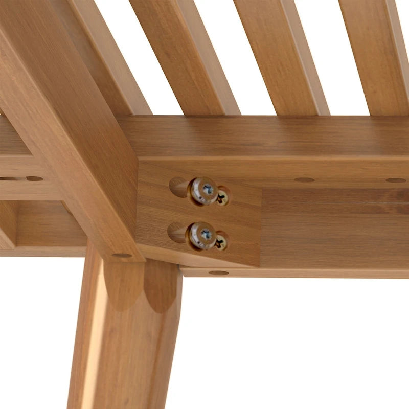 Banco doble de entrada de madera de mediados de siglo - 56.3 L x 16.5 W x 17.5 H