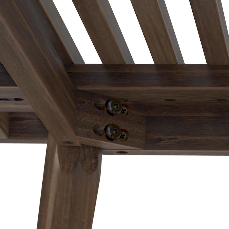 Banco doble de entrada de madera de mediados de siglo - 56.3 L x 16.5 W x 17.5 H