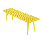 Banco doble de entrada de madera de mediados de siglo - 56.3 L x 16.5 W x 17.5 H