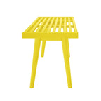 Banco doble de entrada de madera de mediados de siglo - 56.3 L x 16.5 W x 17.5 H