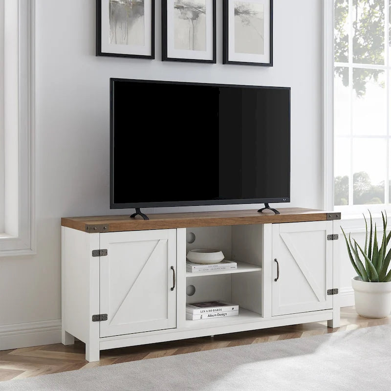 Banco de entrada de madera doble de mediados de siglo