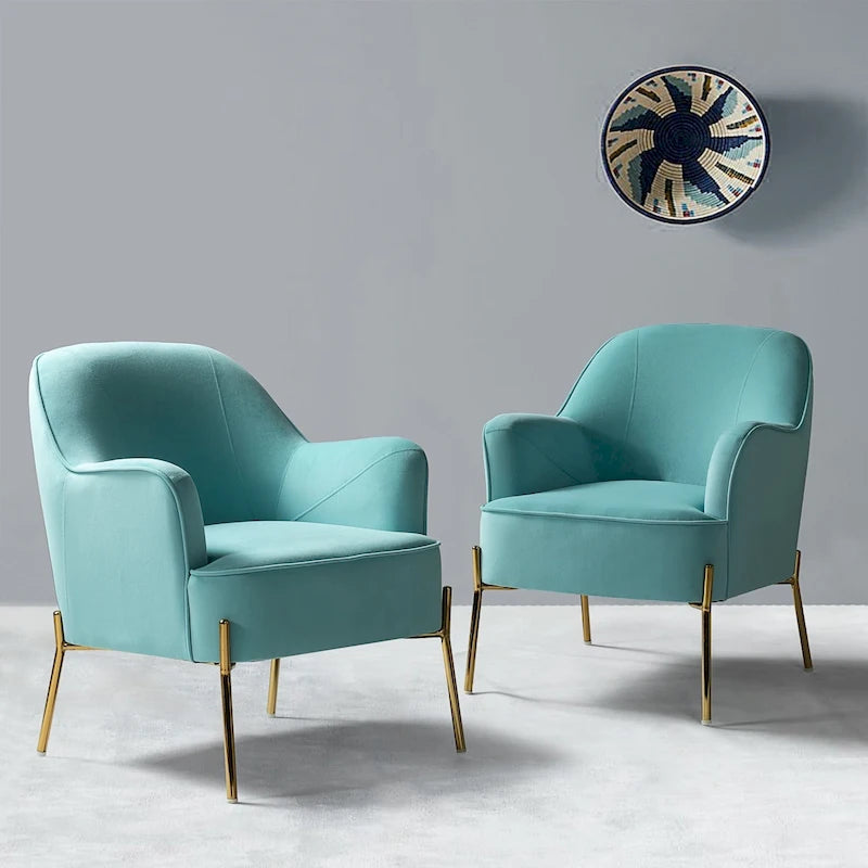 Sillón Acentual de Terciopelo con Patas Doradas