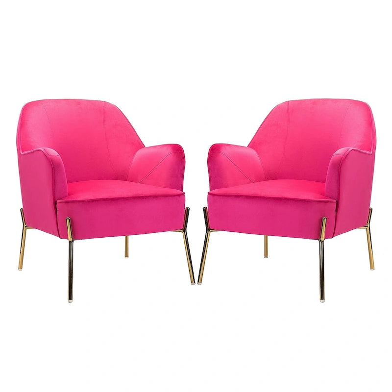Sillón Acentual de Terciopelo con Patas Doradas