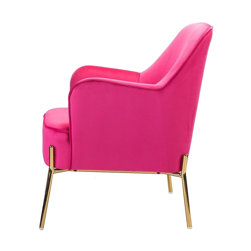 Sillón Acentual de Terciopelo con Patas Doradas