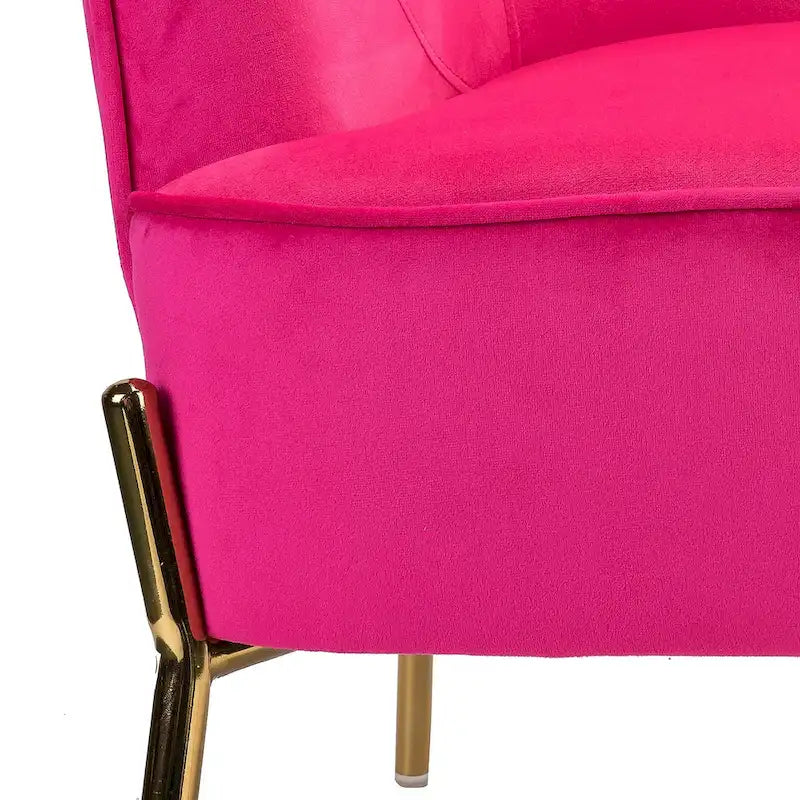 Sillón Acentual de Terciopelo con Patas Doradas
