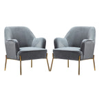 Sillón Acentual de Terciopelo con Patas Doradas