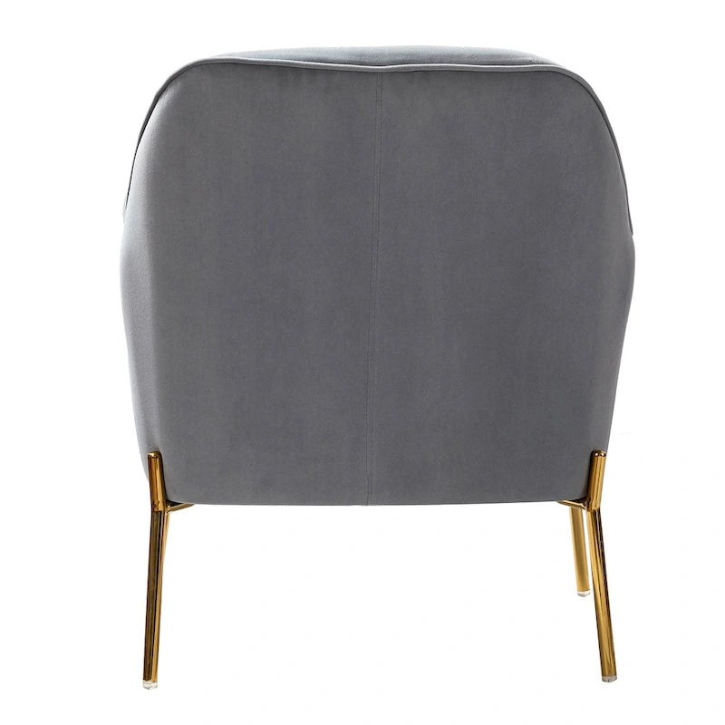 Sillón Acentual de Terciopelo con Patas Doradas