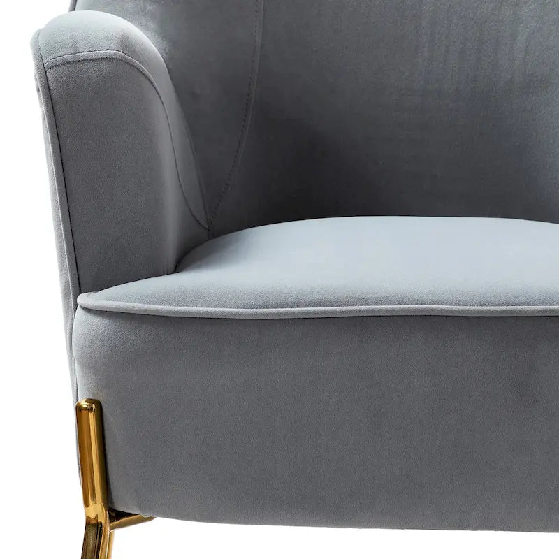Sillón Acentual de Terciopelo con Patas Doradas