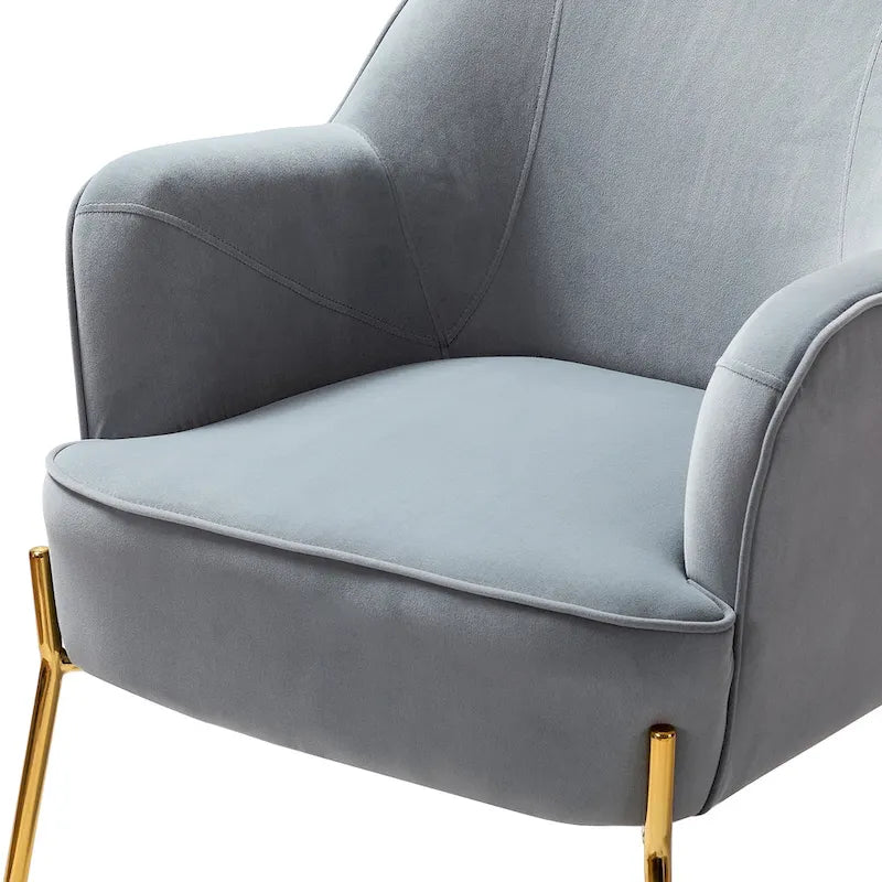 Sillón Acentual de Terciopelo con Patas Doradas