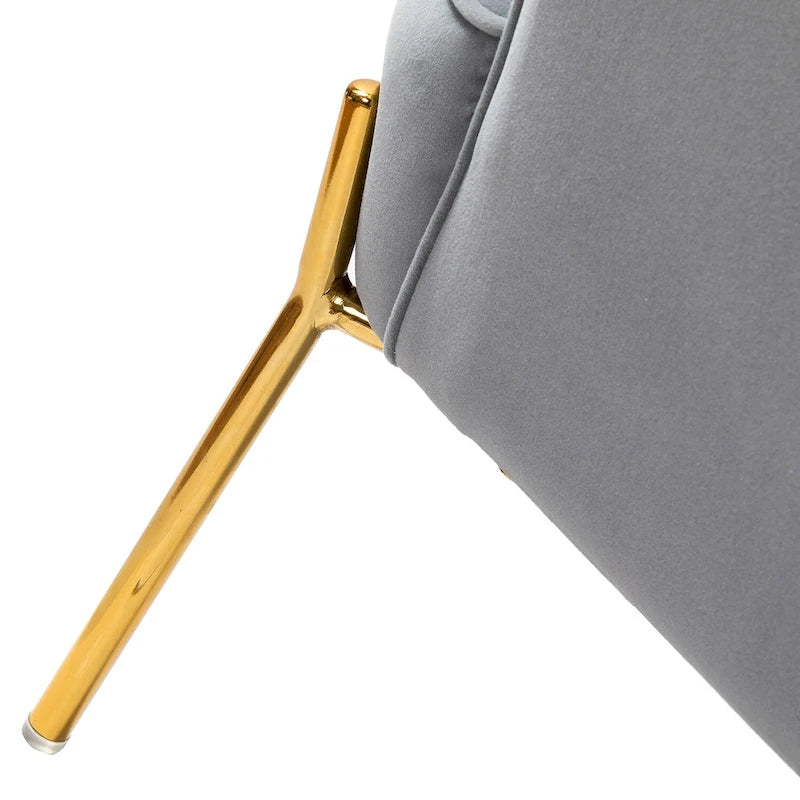 Sillón Acentual de Terciopelo con Patas Doradas