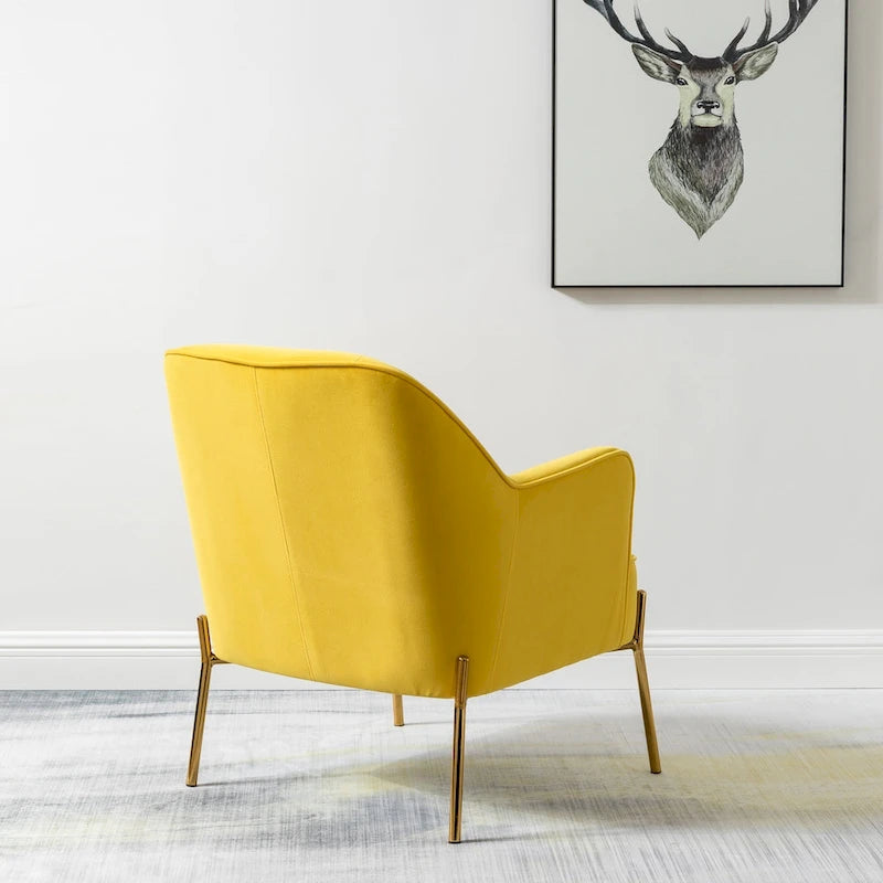 Sillón Acentual de Terciopelo con Patas Doradas