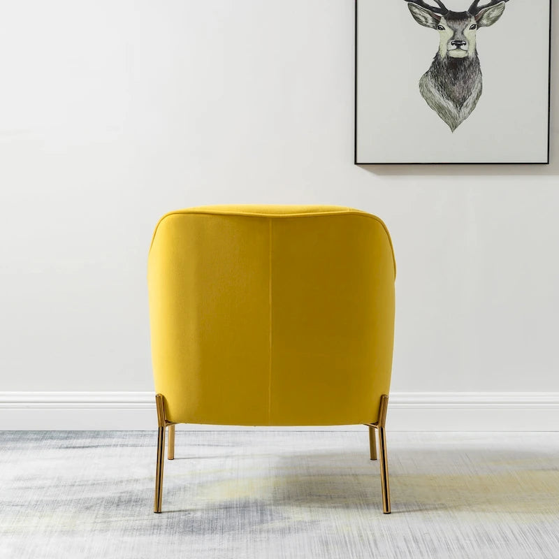 Sillón Acentual de Terciopelo con Patas Doradas