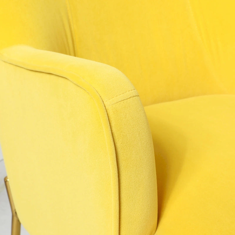 Sillón Acentual de Terciopelo con Patas Doradas