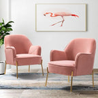 Sillón Acentual de Terciopelo con Patas Doradas