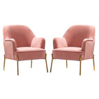 Sillón Acentual de Terciopelo con Patas Doradas