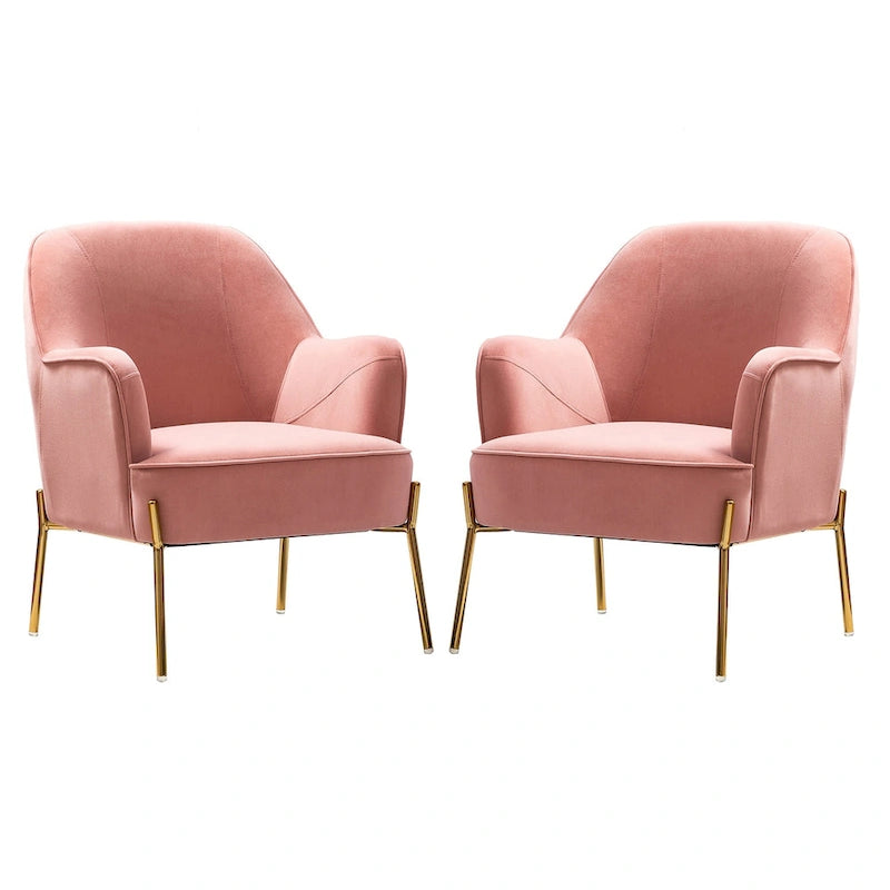Sillón Acentual de Terciopelo con Patas Doradas