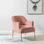 Sillón Acentual de Terciopelo con Patas Doradas