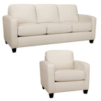 Sofá y sillón de cuero flor italiano