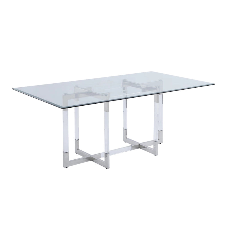 Mesa de comedor de 72 pulgadas con base acrílica flotante