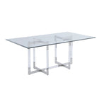Mesa de comedor de 72 pulgadas con base acrílica flotante