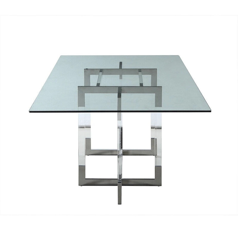 Mesa de comedor de 72 pulgadas con base acrílica flotante