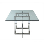 Mesa de comedor de 72 pulgadas con base acrílica flotante