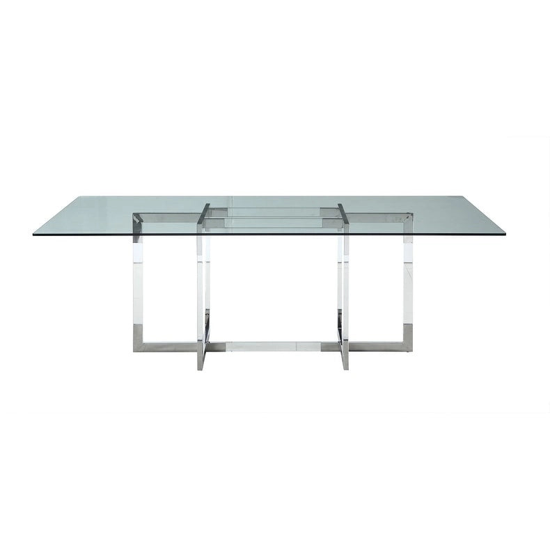 Mesa de comedor de 72 pulgadas con base acrílica flotante
