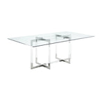 Mesa de comedor de 72 pulgadas con base acrílica flotante