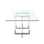 Mesa de comedor de 72 pulgadas con base acrílica flotante