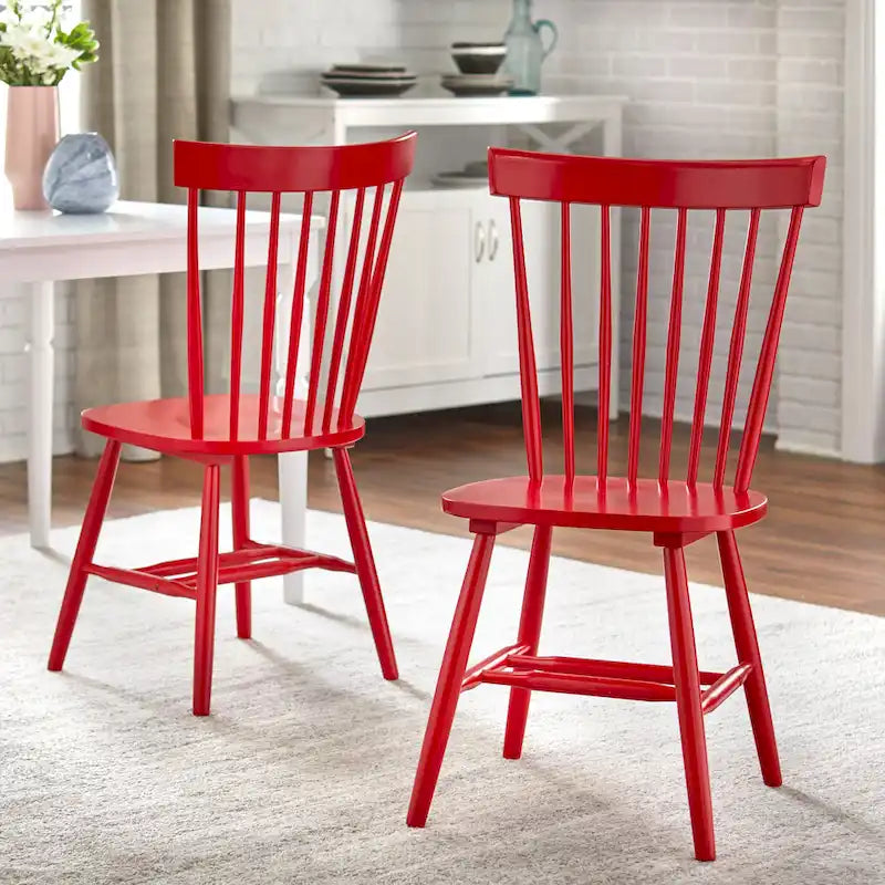 Juego de comedor de 5 piezas, mesa rectangular con 4 sillas, madera de caucho