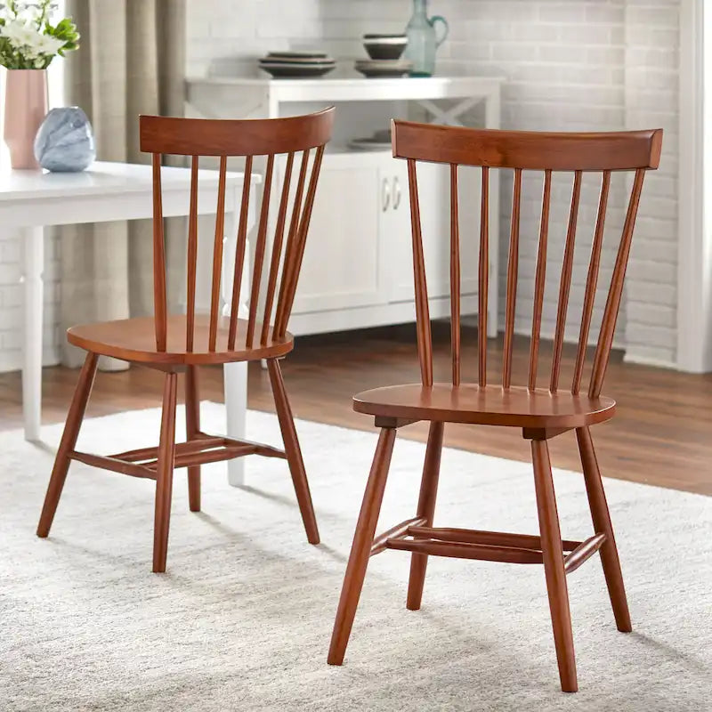 Juego de comedor de 5 piezas, mesa rectangular con 4 sillas, madera de caucho