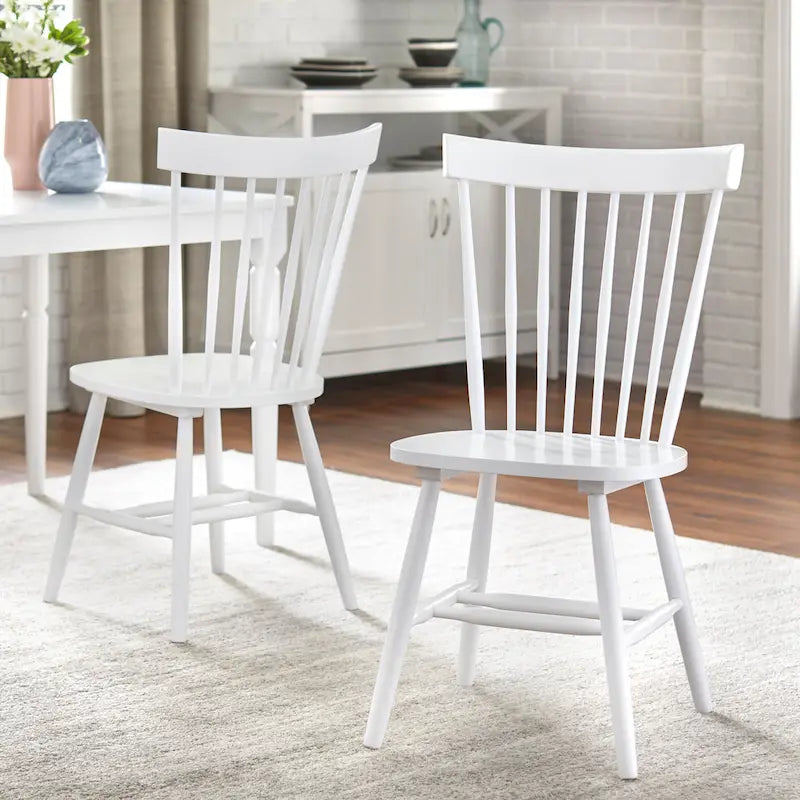 Juego de comedor de 5 piezas, mesa rectangular con 4 sillas, madera de caucho