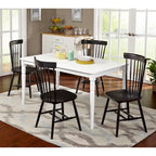 Juego de comedor de 5 piezas, mesa rectangular con 4 sillas, madera de caucho