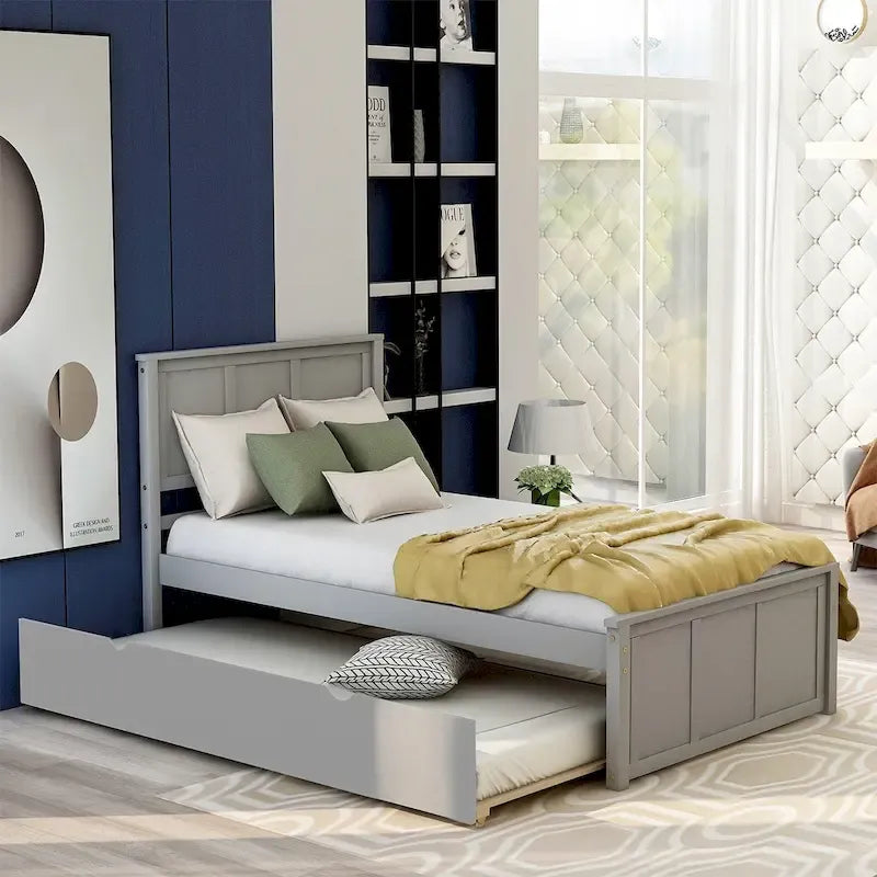 Cama plataforma doble con cama nido