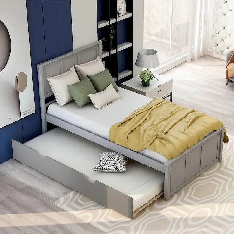 Cama plataforma doble con cama nido